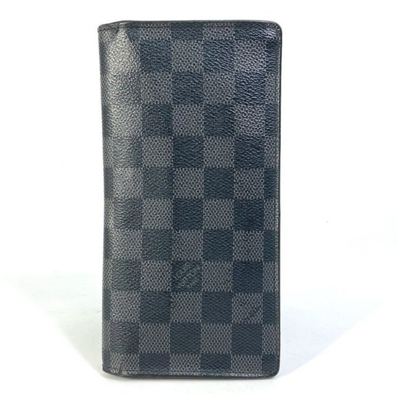 LOUIS VUITTON Damier Graphite Portefeuille Brazza Old model Bifold Wallet - Picture 1 of 16